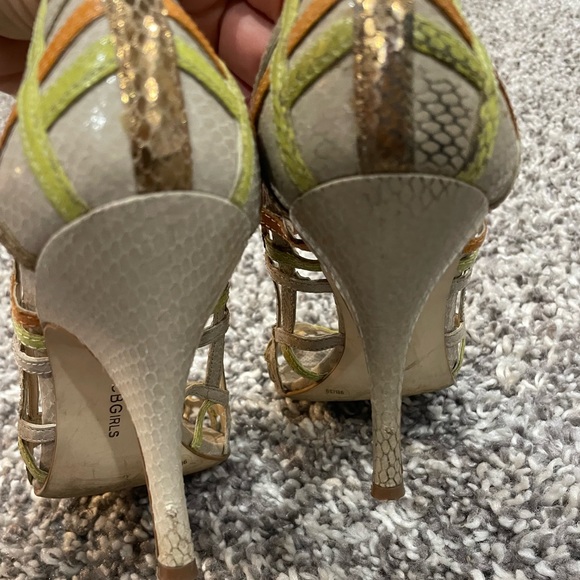 BCBGirls bright and beautiful shoes heels open summer us size 9 Genuine Leather - Picture 3 of 6